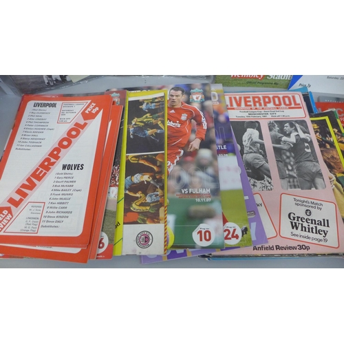 689 - Football memorabilia; Liverpool home and away programmes 1970 onwards including 1978 Football League... 