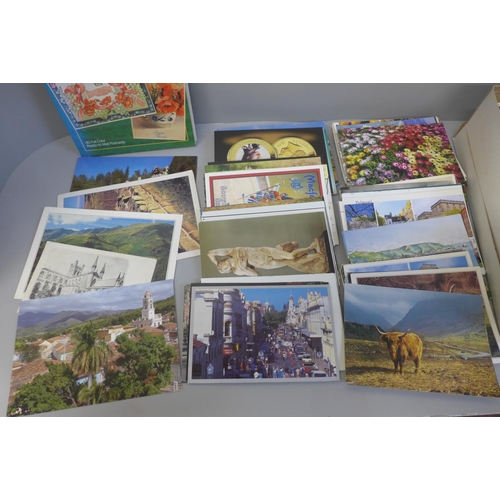 693 - Postcards; box of postcards, vintage to modern