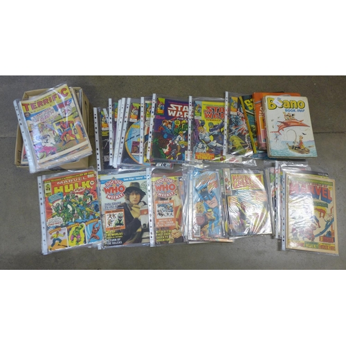 732 - A selection of approximately eighty comics and annuals, mostly from the 1970's