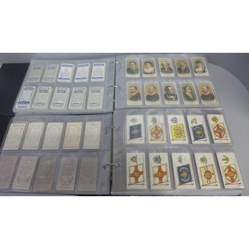 739 - Two albums of Wills and other cigarette cards; famous people, Army equipment, military honours with ... 