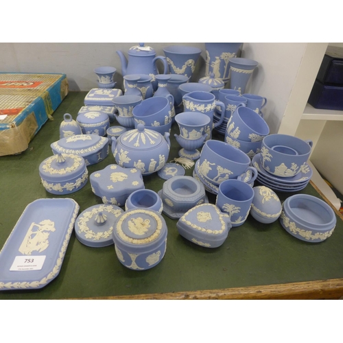 753 - A large collection of Wedgwood Jasperware, approximately 45 pieces