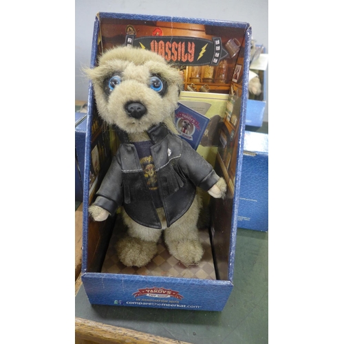 760 - Seven Meerkat soft toys, boxed