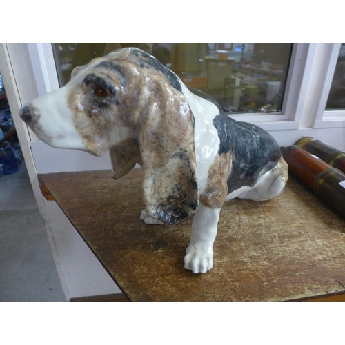 764 - A large Winstanley figure of a Basset Hound