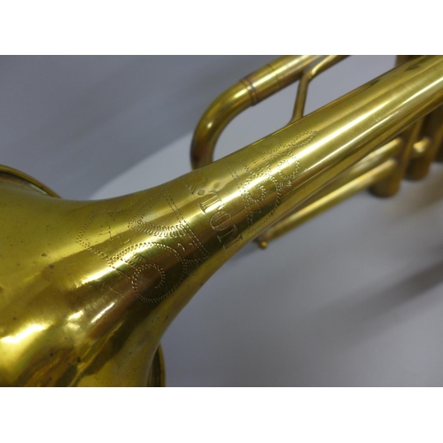 779 - An Elkharl trumpet and a Corton trumpet