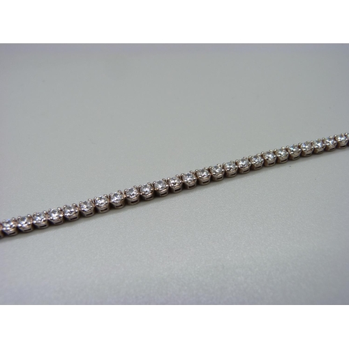 820 - A silver and gem set bracelet, 19cm