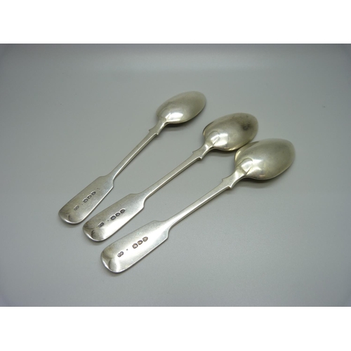 829 - Three silver spoons, London 1892, 154g