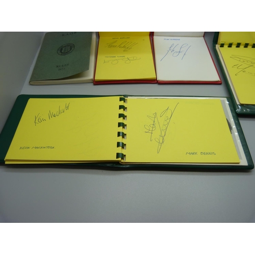 847 - Five autograph books, includes Nottinghamshire and other cricketers and Nottingham Forest and other ... 