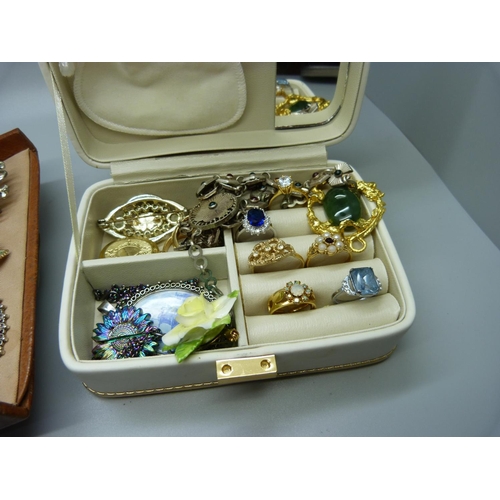 848 - Two cases of costume jewellery