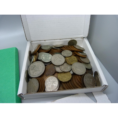 849 - A collection of 20th Century British coins and two mint presentation packs, 1972 and 1975