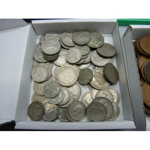 849 - A collection of 20th Century British coins and two mint presentation packs, 1972 and 1975