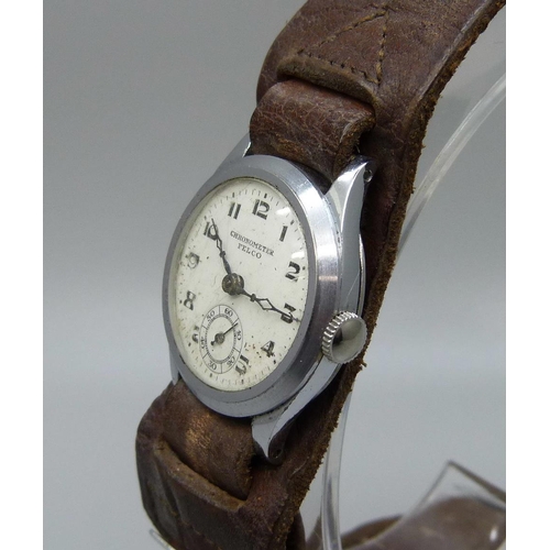 894 - A Felco Chronometer WWII wristwatch with compass (German movement and Japanese compass on strap)