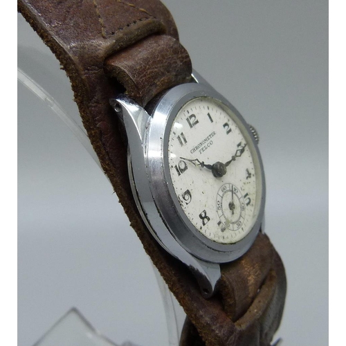 894 - A Felco Chronometer WWII wristwatch with compass (German movement and Japanese compass on strap)