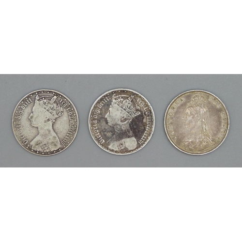 895 - Three Victorian florins, 1884, 1886 and 1887