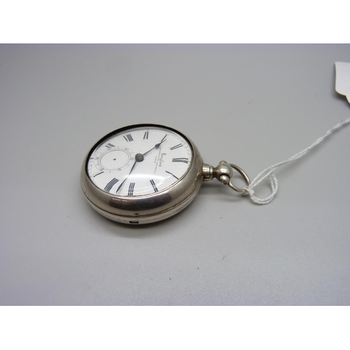 903 - A silver pair cased fusee pocket watch, case a/f, dial marked Langford Gresham St Gl Post Office, Lo... 