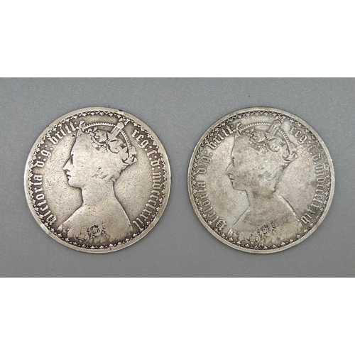 914 - Two Victorian florins, 1872 and 1874