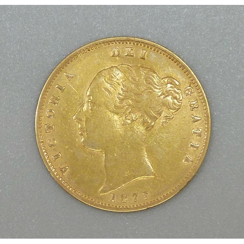 942 - A Victorian 1877 half sovereign