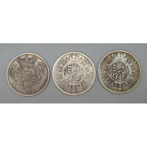 946 - Three half crowns, 1816, 1817 and 1820