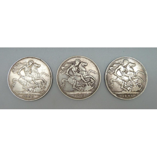 950 - Three crowns, 1893, 1894 and 1895