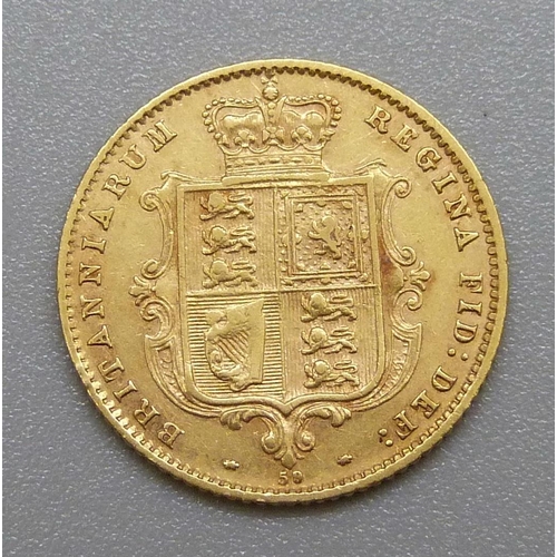 953 - A Victorian 1871 half sovereign, die 59