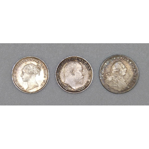 956 - Three 1d coins, 1800, 1873 and 1906