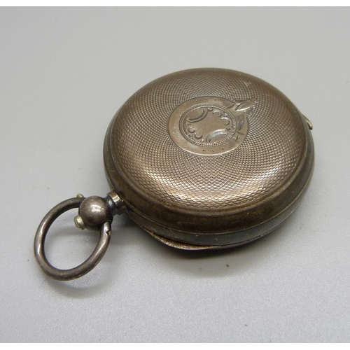 957 - A silver lever pocket watch