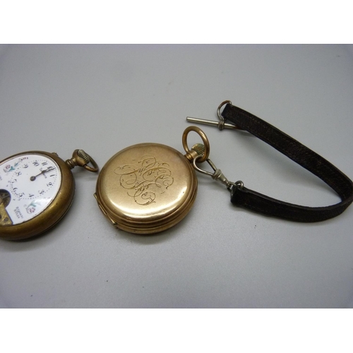 977 - A Thomas Russell full hunter pocket watch and a Hebdomas style open escapement pocket watch