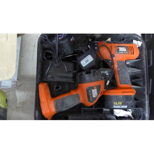 2031 - Black & Decker torch and cordless drill set, Earlex paint spray gun, Zitec-Black & Decker jigsaw