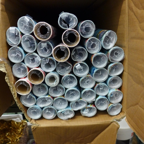 2077 - Approx 50 rolls of sealed birthday wrapping paper