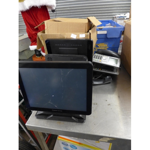 2111 - 2 Ingenico IS350 EPOS units, 3 epos. screens and Nortel landline phones