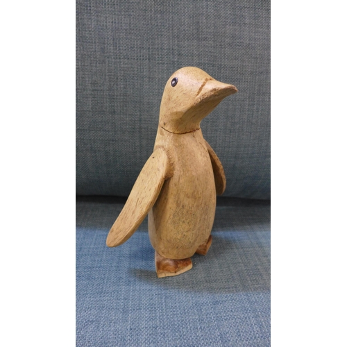 1373 - A hand carved wooden penguin, H 21cms (ACC07408)   #