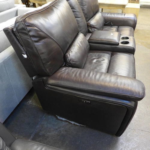 1478 - Maxwell 2 Seater Brown Recliner, Leather, Original RRP - £1166.66 + VAT - damaged (4157-10) *This lo... 