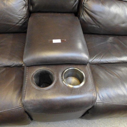 1478 - Maxwell 2 Seater Brown Recliner, Leather, Original RRP - £1166.66 + VAT - damaged (4157-10) *This lo... 