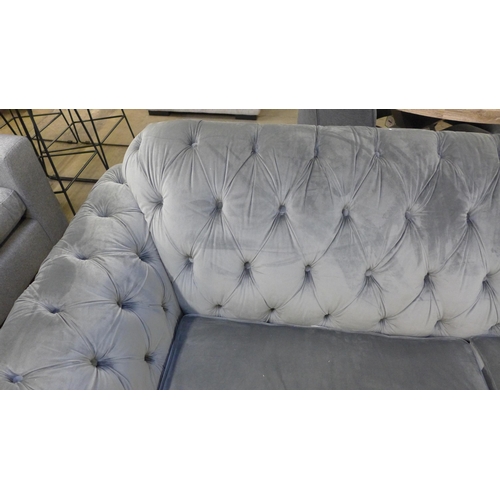 1483 - Bordeaux 4 Seater steel Velvet Sofa button back, Original RRP - £874.99 + VAT (4157-16) *This lot is... 