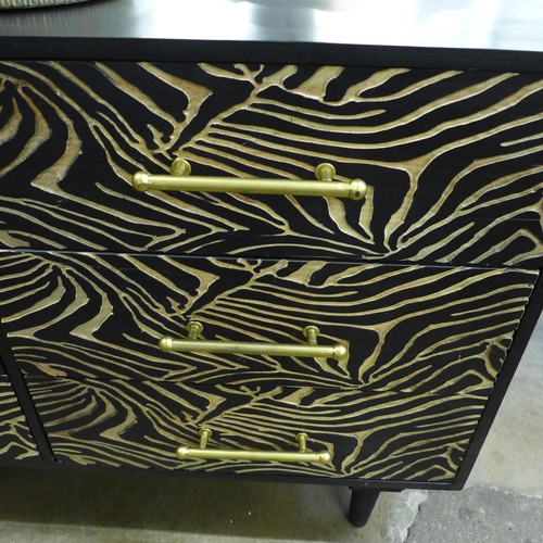 1509 - A six drawer zebra chest/sideboard