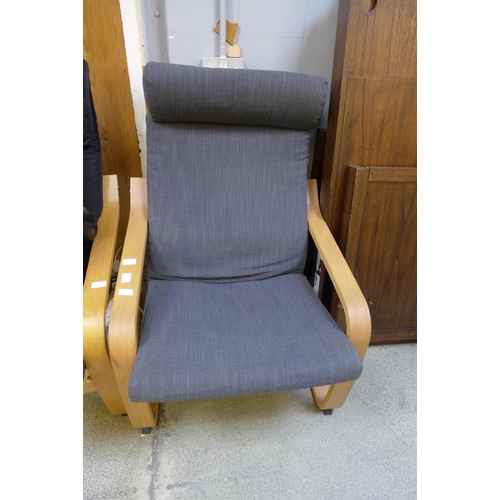 1582 - An Ikea grey upholstered armchair