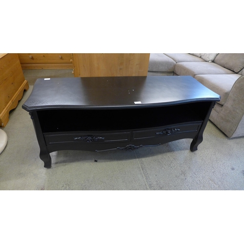 1589 - A two drawer black media unit