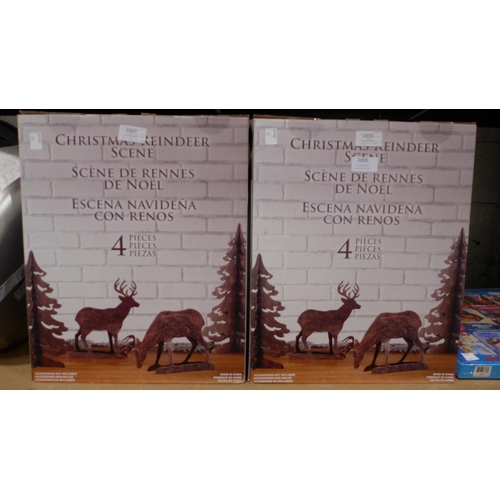 3008 - 2 Packs of Christmas reindeer scenes, boxed