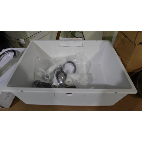 3016 - Samos 1.0 Bowl Composite U/mount White - 370x500   Model No - 525797, Original RRP £332.5 inc vat (3... 