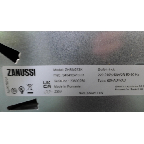 3022 - Zanussi Ceramic 4-Zone Hob - H1xW590xD520  Model No - ZHRN673K, Original RRP £215.83 inc vat (368 - ... 