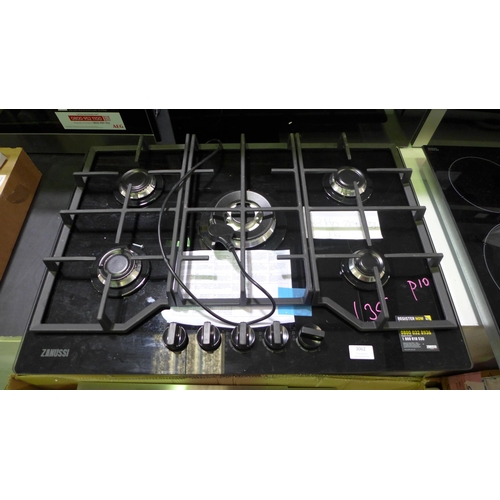 3062 - Zanussi Gas On Glass 5-Burner Hob - H45xW740xD510  Model No - ZGGN755K, Original RRP £315.83 inc vat... 