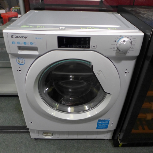 3073 - Candy Integrated Washing Machine (8kg) - H820xW600xD525   Model No CBW 48D1E, Original RRP £314.17in... 