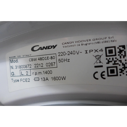 3073 - Candy Integrated Washing Machine (8kg) - H820xW600xD525   Model No CBW 48D1E, Original RRP £314.17in... 