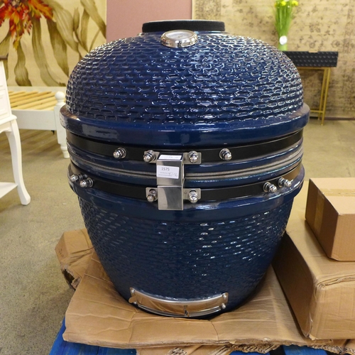 1572A - 24 Kamado Grill Blue inc Cover, Original RRP - £666.66 + VAT - cracked (4156 - 5/901) *This lot is s... 