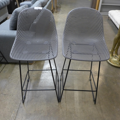 1304 - A pair of Ashwin grey bar stools