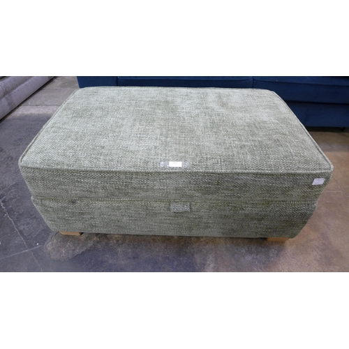 1415 - A Barker & Stonehouse green textured weave upholstered large footstool - RRP £585