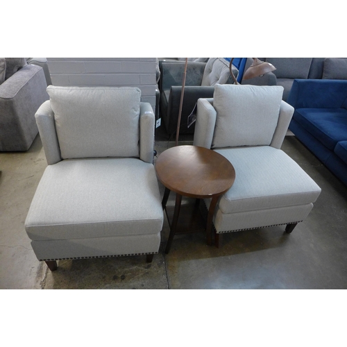 1417 - 3Pc Fabric Accent Chairs With Table, original RRP £416.66 + VAT  - minor damage to table(4154 -11) *... 