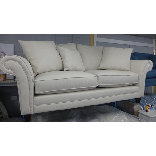 1425 - A pair of Mosta Aosta natural upholstered sofas (3 + 2) - This lot is subject to VAT*