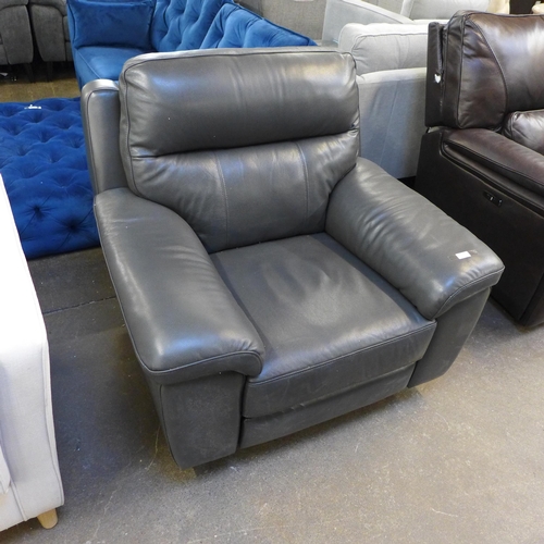 1429 - Grace Grey Leather 1 Seatpower Recliner, Original RRP - £574.99 + VAT (4157-21) *This lot is subject... 