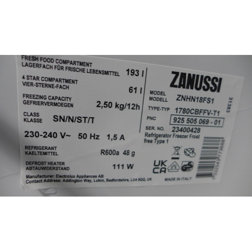 3025 - Zanussi Fridge Freezer - Frost Free - H1772xW540xD549   Model No ZNHN18FS1, Original RRP £566.66inc ... 