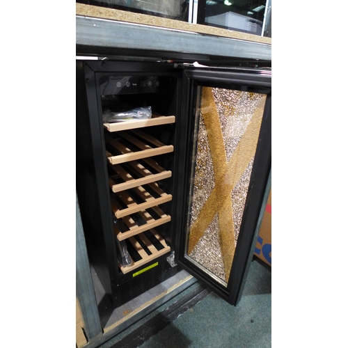 3063 - Viceroy Under Counter Wine Cooler - BROKEN GLASS DOOR ( 369-64 )  * This lot is subject to vat